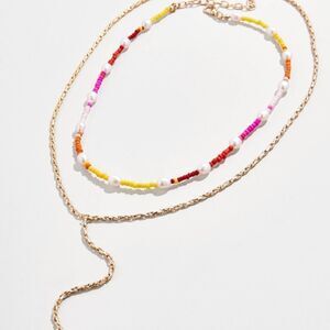 BAUBLEBAR Dina Beaded and Gold Chain Necklace Set